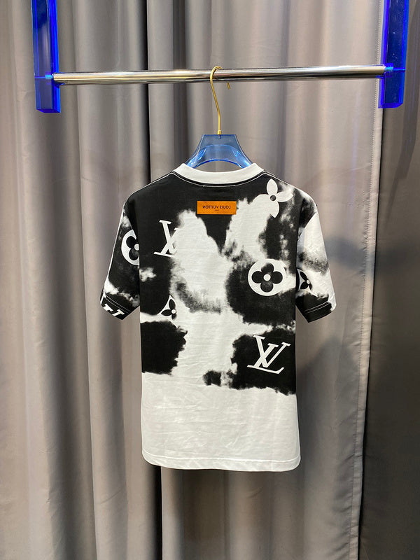 Full styled look of Louis Vuitton cotton t-shirt with signature branding