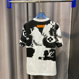 Full styled look of Louis Vuitton cotton t-shirt with signature branding