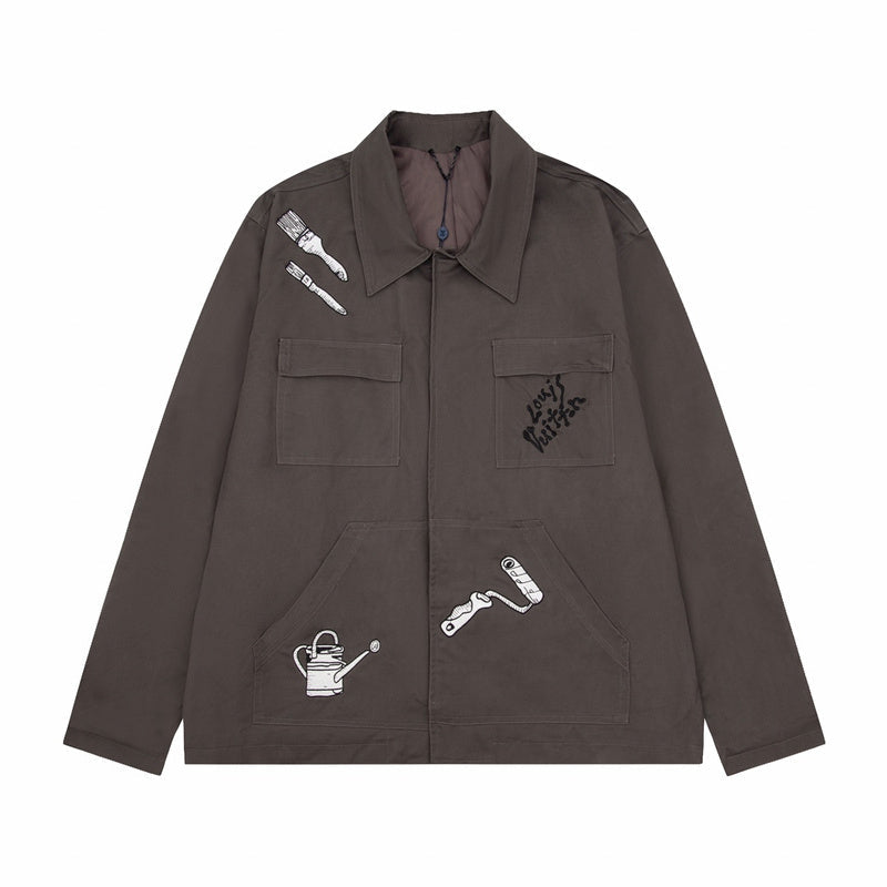 Side profile of Louis Vuitton luxury clothing with contemporary cut