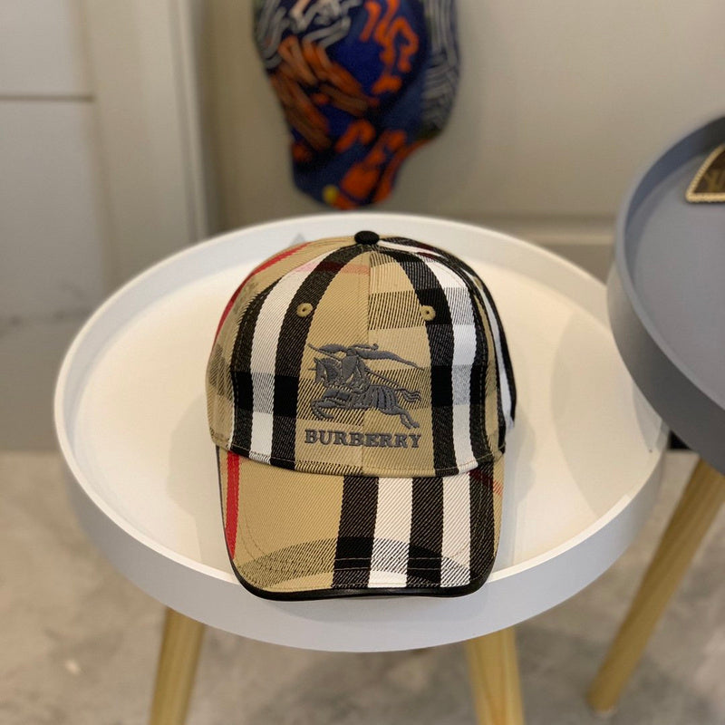 Close-up detail view of Burberry unisex cap