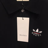 Front view of Gucci luxury clothing with monogram-inspired silhouette