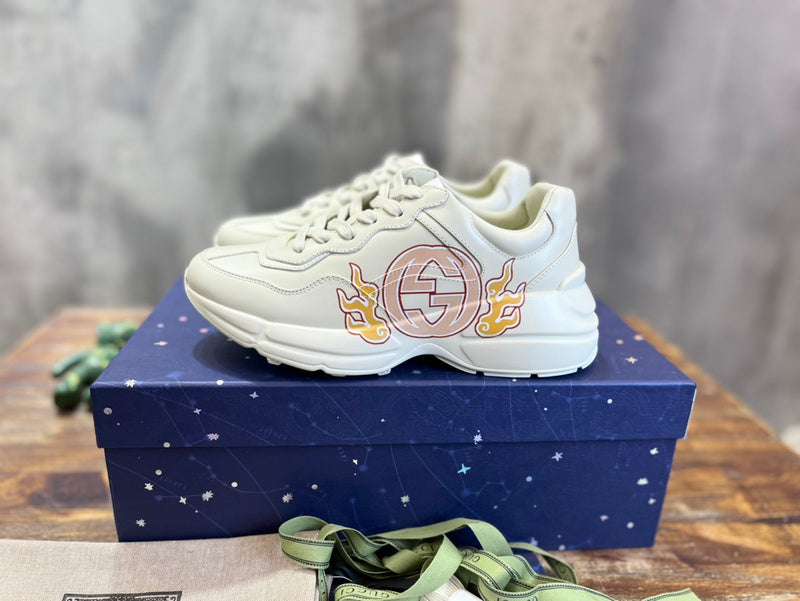 Gucci Designer sneakers in bold contrast sleek tonal finish front view