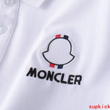 Back view of Moncler luxury clothing with monogram-inspired silhouette
