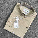 Full styled look of Lacoste luxury clothing with monogram-inspired silhouette