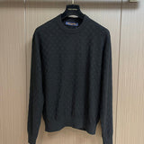 Front view of Louis Vuitton luxury clothing with label-forward styling