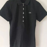 Side profile of Lacoste luxury clothing with tailored silhouette