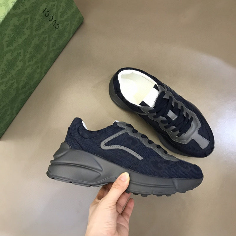 Gucci Designer sneakers in muted earth tones cushioned comfort fit front view