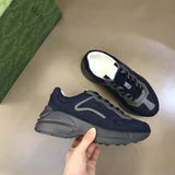 Gucci Designer sneakers in muted earth tones cushioned comfort fit front view