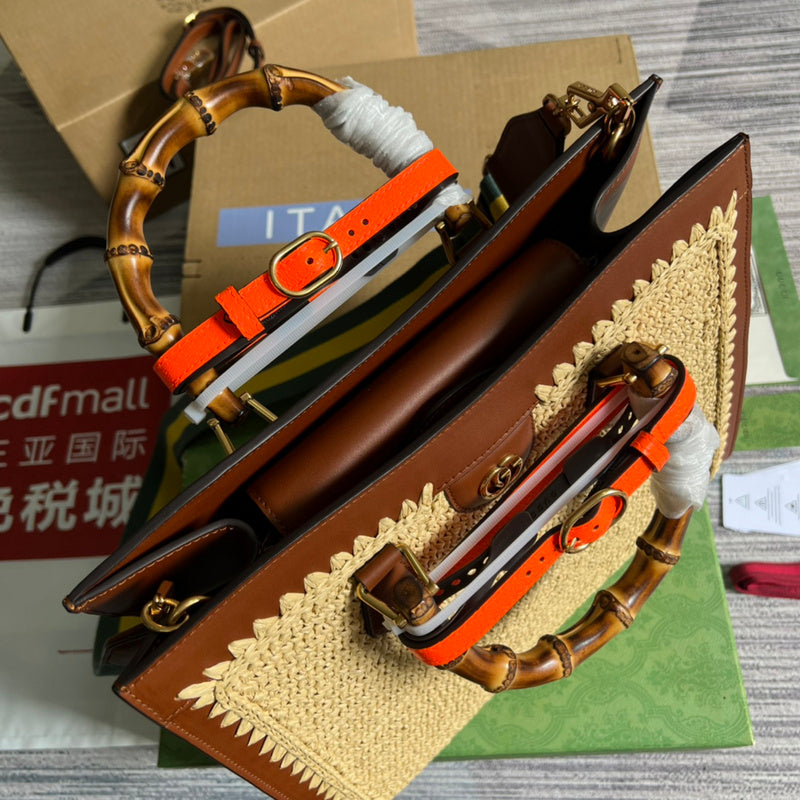 Side view of statement structured handbag