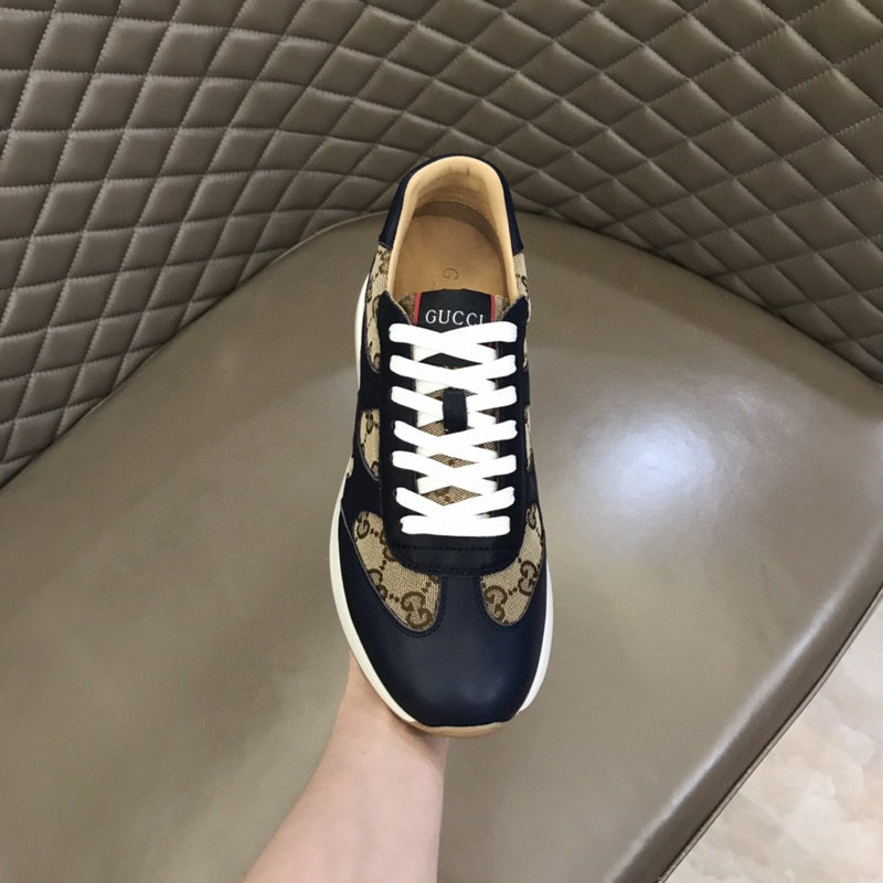 Gucci tonal black luxury sneakers view 4 premium leather build