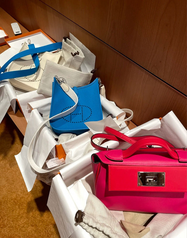 Side view of timeless structured handbag