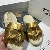 Alexander McQueen Black Loafer Flats - Angled View