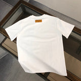 Close-up detail shot of Louis Vuitton cotton t-shirt with streetwear-inspired cut