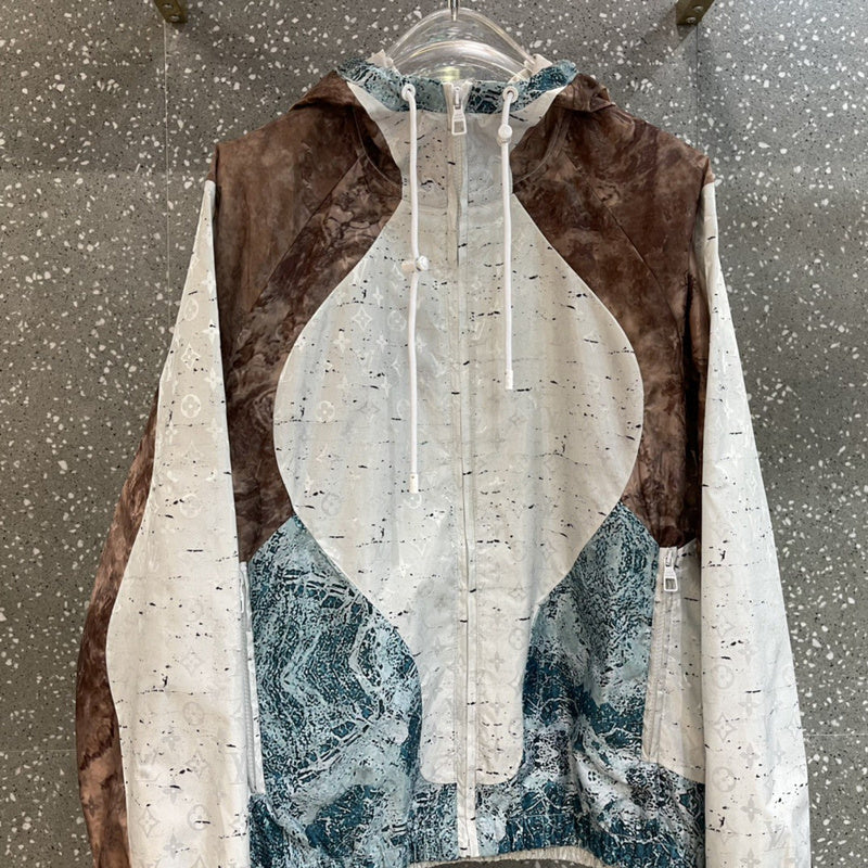 Back view of Louis Vuitton luxury clothing with monogram-inspired silhouette