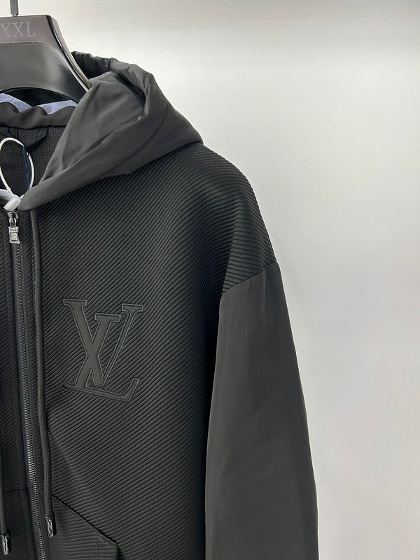 Full styled look of Louis Vuitton luxury clothing with label-forward styling