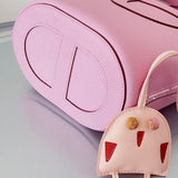 Side view of balanced structured handbag