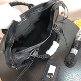 Interior view of structured polished women's handbag – women's luxury handbag
