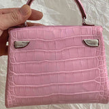 Side view of modernist structured handbag