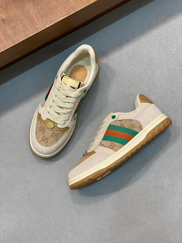 Gucci two-tone luxury sneakers view 5 minimalist modern build