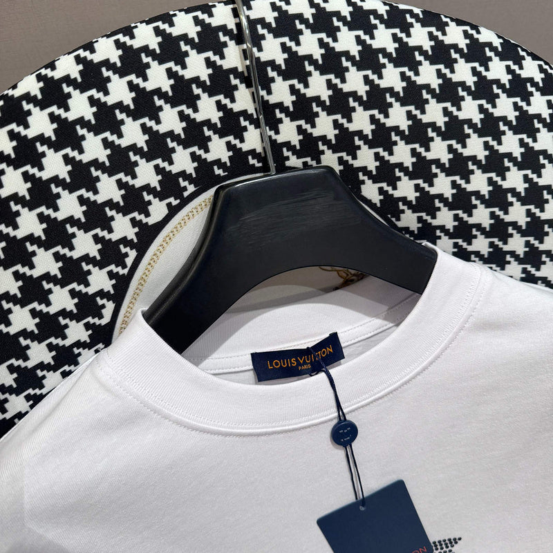 Flat lay presentation of Louis Vuitton cotton t-shirt with tailored silhouette