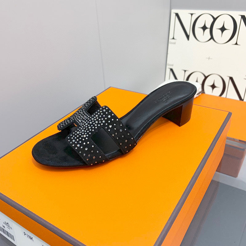 Hermès Grey Espadrille Wedge Sandals - Back View