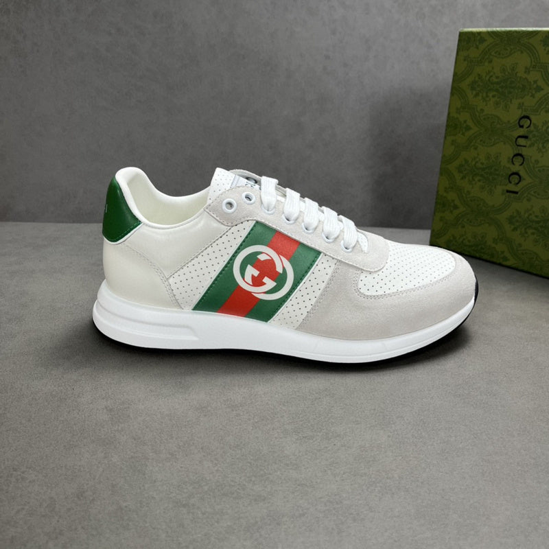 Gucci fresh white-and-black luxury sneakers view 8 breathable knit upper