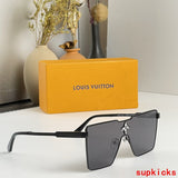 Close-up detail view of Louis Vuitton unisex sunglasses