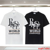 Front view of Rhude luxury clothing with everyday silhouette