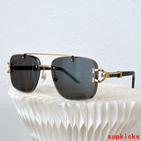 Close-up detail view of Cartier unisex sunglasses