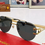 Close-up detail view of Cartier unisex sunglasses