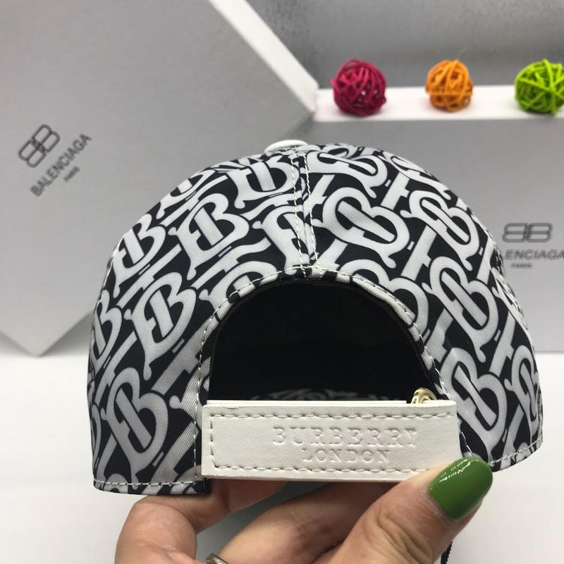 Close-up detail view of Burberry unisex cap