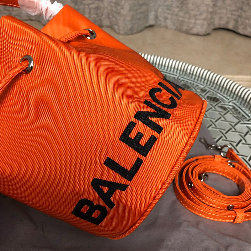 Back view of classic structured women's handbag – women's statement bag