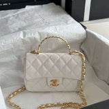 Zivas Charm Polished Finish Luxury Handbag (Contemporary Shape Language) – Front View