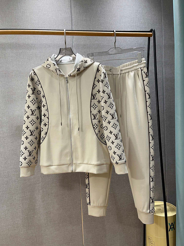 Front view of Louis Vuitton luxury clothing with tailored silhouette
