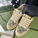 Gucci soft grey luxury sneakers view 4 chunky sole construction