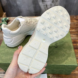 Side profile of Gucci classic monochrome sneakers everyday casual design