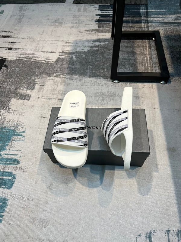 Balenciaga Black Flat Thong Sandals - Lifestyle Styling Shot