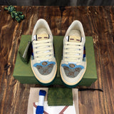 Gucci neutral cream luxury sneakers view 6 breathable knit upper