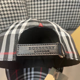 Close-up detail view of Burberry unisex cap