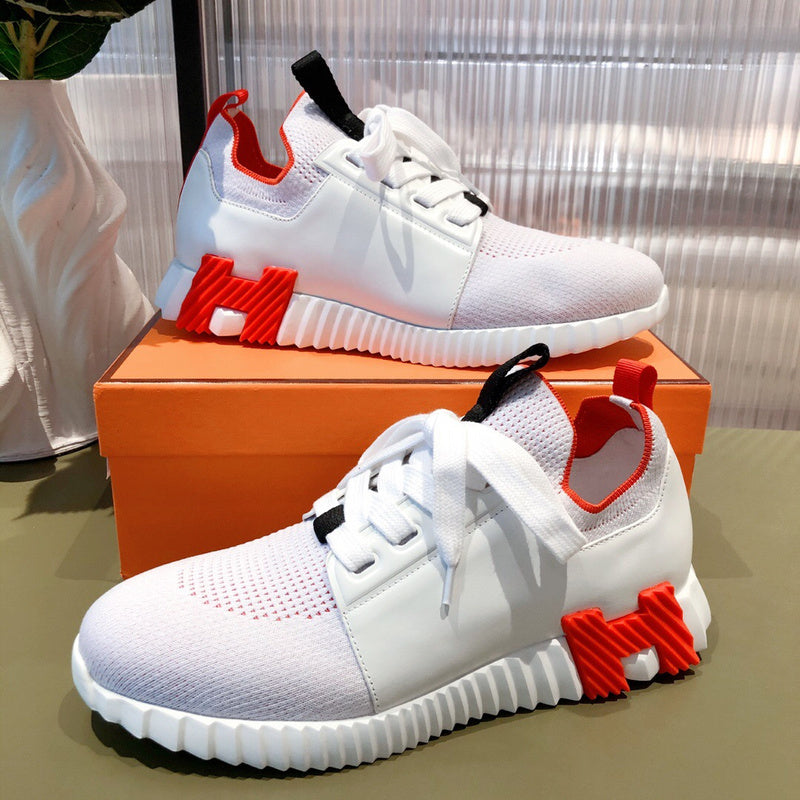 Hermès White High-Top Sneakers - Lifestyle Styling Shot