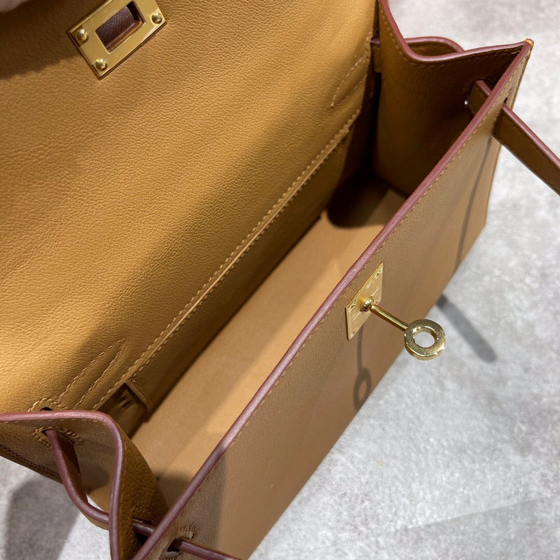 Understated bag shown from front angle