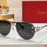 Close-up detail view of Cartier unisex sunglasses