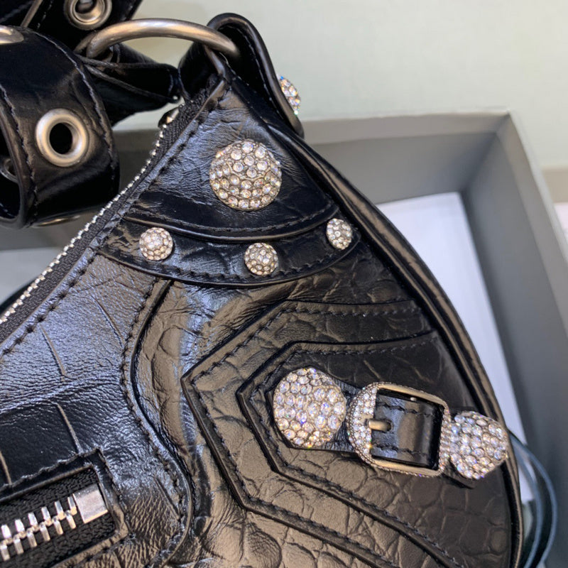 Statement Faux Leather Handbag - Polished Finish | Women's Luxury Handbag #363 - interior view (image 6) of designer-inspired handbag