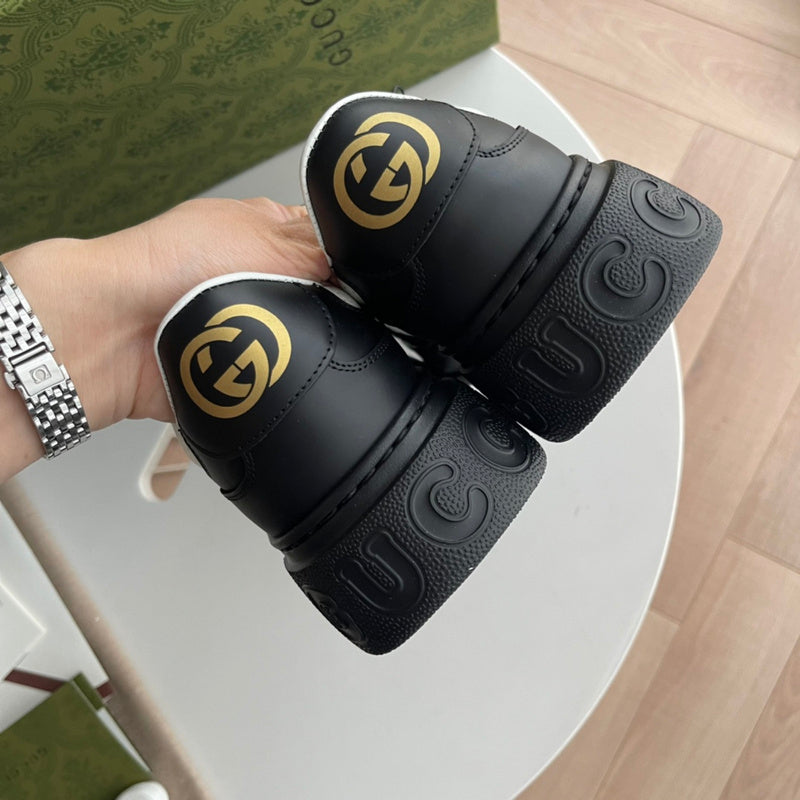 Gucci stone beige luxury sneakers view 5 bold athletic profile