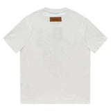 Close-up detail shot of Louis Vuitton cotton t-shirt with monogram-inspired silhouette
