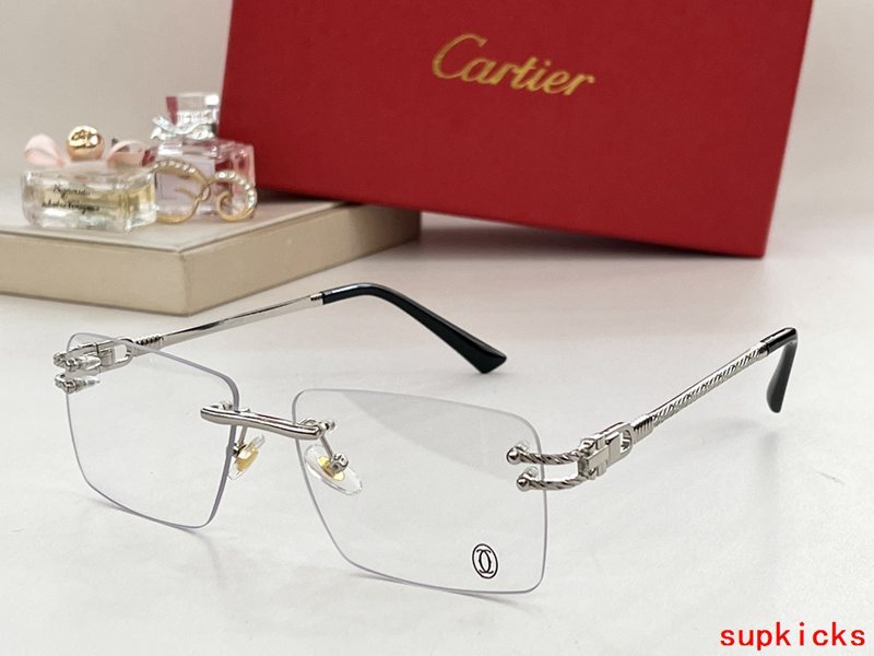 Close-up detail view of Cartier unisex sunglasses