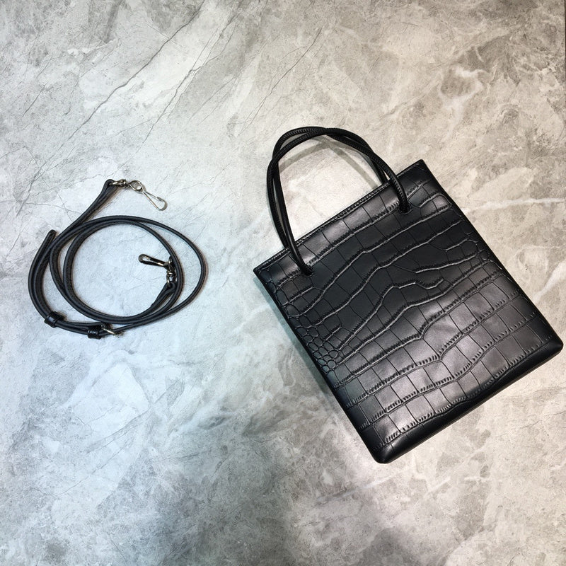 Statement Vegan Leather Handbag - Modern Structured Build | Women's Designer-Inspired Purse #907 - close-up detail shot (image 3) of designer-inspired handbag