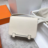 Side view of contemporary structured handbag