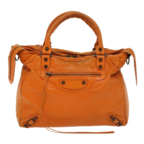 Balenciaga Vero Hand Bag Leather 2way Orange | Designer Luxury Handbag