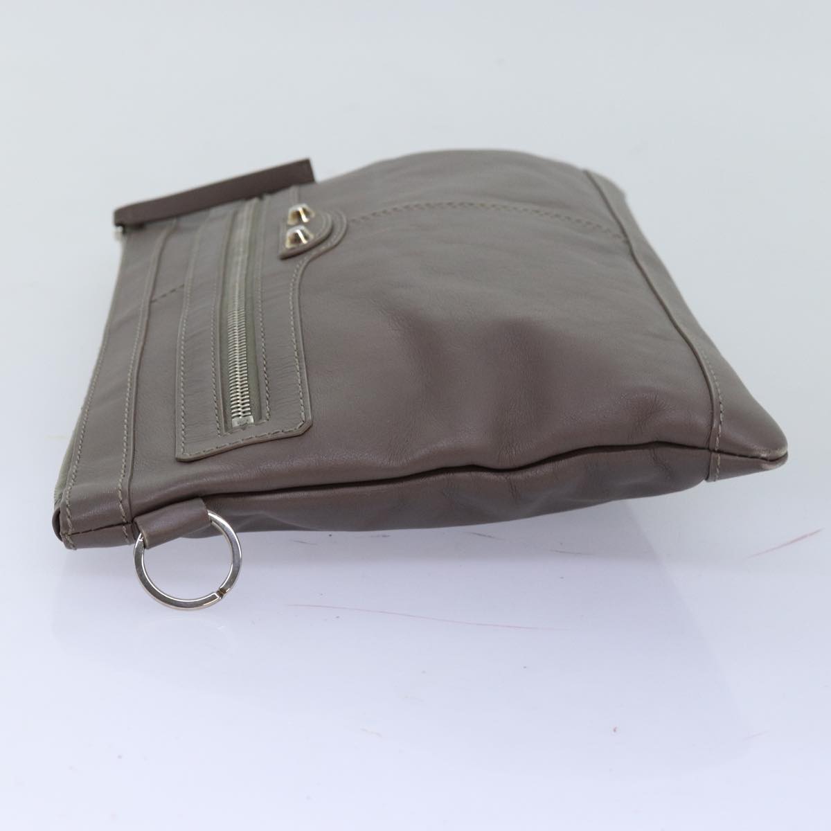 Balenciaga Clutch Bag Leather Gray 273022 — Designer Clutch Bag